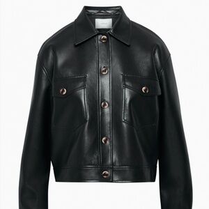 Aritzia leather Autumn shirt jacket